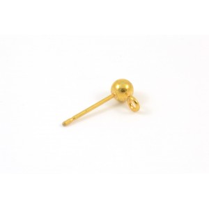 PIN OREILLE BOULE 4MM OR